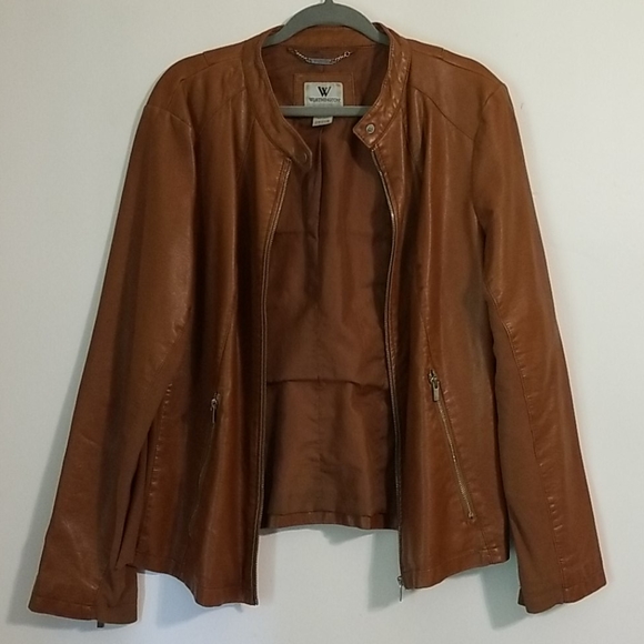 Brown Faux Leather Jacket - Picture 3 of 4
